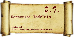 Derecskei Teónia névjegykártya
